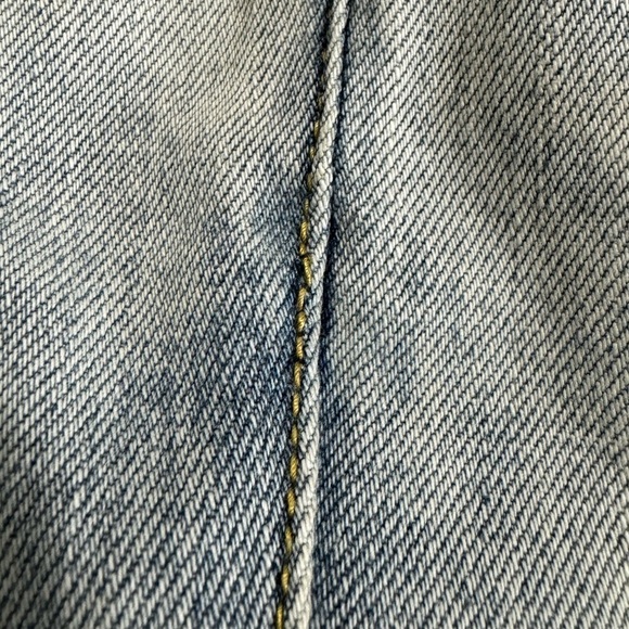 MNML Lightwash Distressed Button Fly Jeans Ankle Zip Denim Size 34x34 - Picture 9 of 12